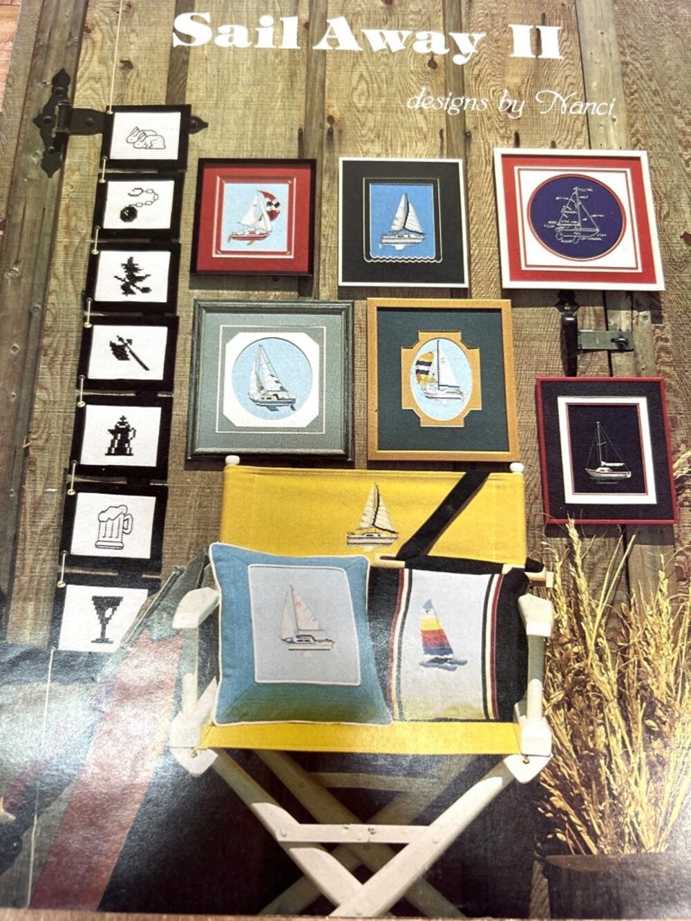 Sailboat Cross-Stitch Designs Collection In Frames & Pillows Nautical-Themed